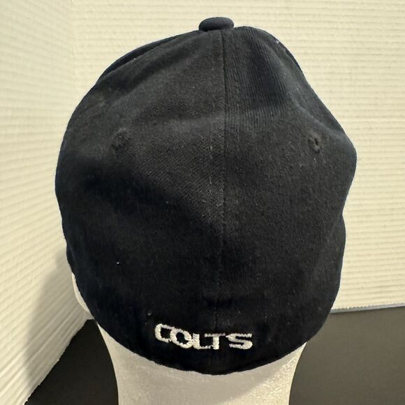 Indianapolis Colts Black Hat Stretch One Fit Horseshoe Logo Cap Football - Picture 3 of 9
